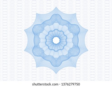 Light blue rosette or money style emblem