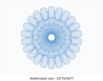 Light blue rosette or money style emblem