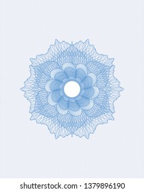 Light blue rosette or money style emblem