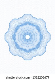 Light blue rosette (money style emblem). Vector Illustration. Detailed.