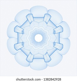 Light blue rosette (money style emblem). Vector Illustration. Detailed.