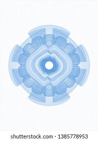 Light blue rosette (money style emblem). Vector Illustration. Detailed.