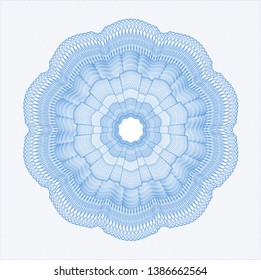 Light blue rosette (money style emblem). Vector Illustration. Detailed.