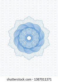 Light blue rosette or money style emblem. Vector Illustration. Detailed.
