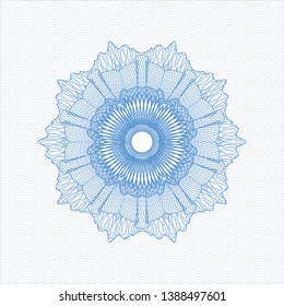 Light blue rosette (money style emblem). Vector Illustration. Detailed.