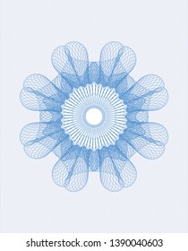 Light blue rosette (money style emblem). Vector Illustration. Detailed.