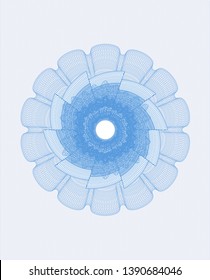 Light blue rosette (money style emblem). Vector Illustration. Detailed.