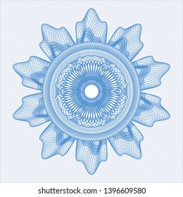 Light blue rosette (money style emblem). Vector Illustration. Detailed.