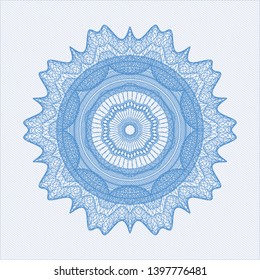 Light blue rosette (money style emblem). Vector Illustration. Detailed.