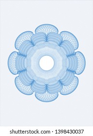 Light blue rosette (money style emblem). Vector Illustration. Detailed.