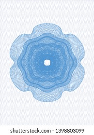 Light blue rosette (money style emblem). Vector Illustration. Detailed.