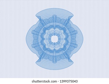 Light blue rosette (money style emblem). Vector Illustration. Detailed.