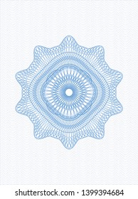 Light blue rosette (money style emblem). Vector Illustration. Detailed.