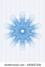 Light blue rosette (money style emblem). Vector Illustration. Detailed.