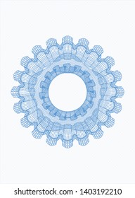 Light blue rosette (money style emblem). Vector Illustration. Detailed.