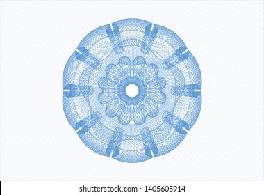 Light blue rosette (money style emblem). Vector Illustration. Detailed.