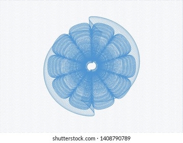Light blue rosette (money style emblem). Vector Illustration. Detailed.