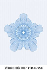 Light blue rosette (money style emblem). Vector Illustration. Detailed.