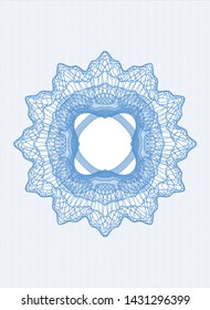 Light blue rosette (money style emblem). Vector Illustration. Detailed.