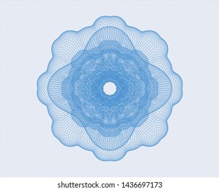 Light blue rosette (money style emblem). Vector Illustration. Detailed.