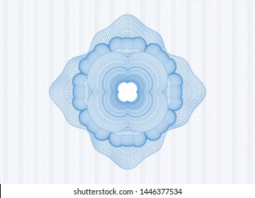 Light blue rosette (money style emblem). Vector Illustration. Detailed.