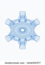 Light blue rosette (money style emblem). Vector Illustration. Detailed.
