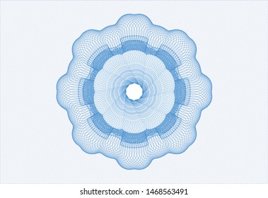 Light blue rosette (money style emblem). Vector Illustration. Detailed.