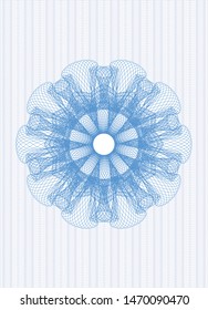 Light blue rosette (money style emblem). Vector Illustration. Detailed.