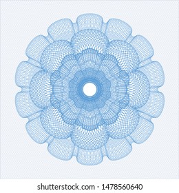Light blue rosette (money style emblem). Vector Illustration. Detailed.