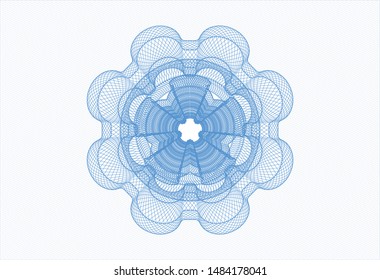 Light blue rosette (money style emblem). Vector Illustration. Detailed.