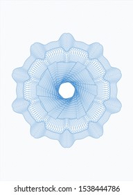 Light blue rosette or money style emblem. Vector Illustration. Detailed.