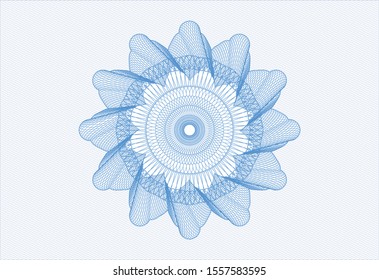 Light blue rosette (money style emblem). Vector Illustration. Detailed.