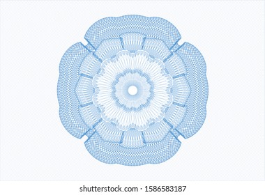 Light blue rosette (money style emblem). Vector Illustration. Detailed.