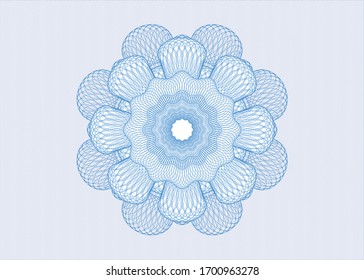 Light blue rosette (money style emblem). Vector Illustration. Detailed.