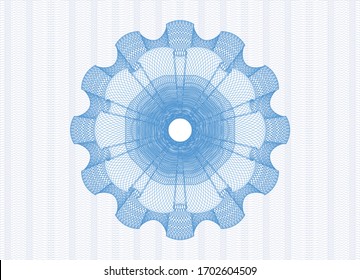 Light blue rosette (money style emblem). Vector Illustration. Detailed. 
