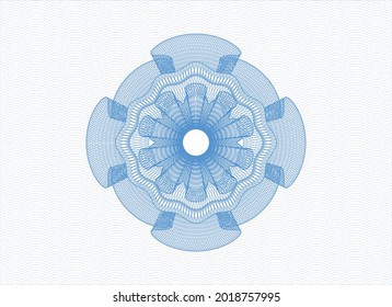 Estampilla azul claro o emblema del estilo del dinero. Ilustración vectorial. Detallado. 