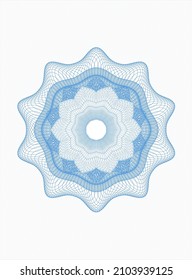 Light blue rosette (money style emblem). Vector Illustration. Detailed. 