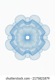 Light blue rosette (money style emblem). Vector Illustration. Detailed. 