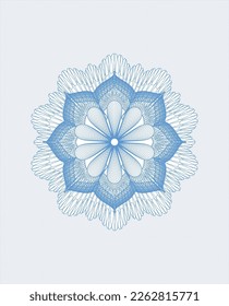 Light blue rosette (money style emblem). Vector Illustration. Detailed. 