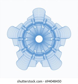 Light blue rosette (money style emblem)