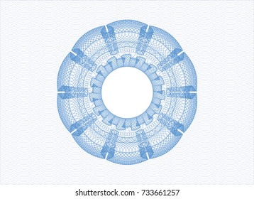 Light blue rosette or money style emblem
