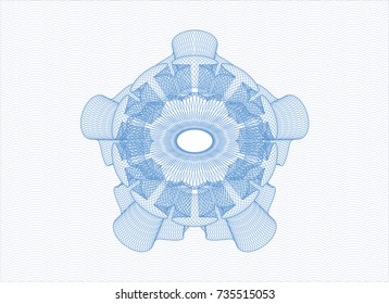 Light blue rosette or money style emblem