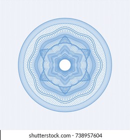 Light blue rosette or money style emblem