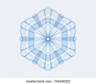 Light blue rosette or money style emblem