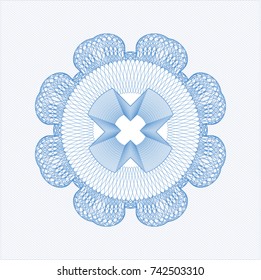 Light blue rosette or money style emblem
