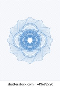 Light blue rosette or money style emblem