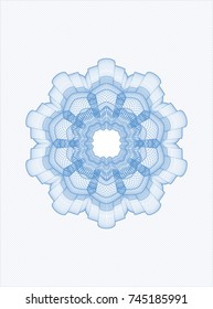 Light blue rosette or money style emblem