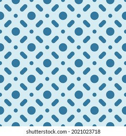 Light blue rounded shapes. Vector seamless geometric and dfecor ornament.