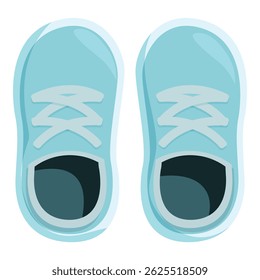 Light blue running shoes viewed from above, showing the laces and openings