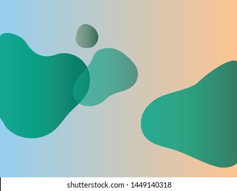 Light blue and salmon pink gradient background with green curves 